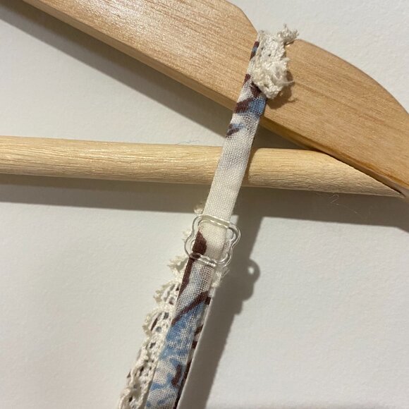 Vintage Y2K Guess Camisole Top Blue Paisley Brown Floral Lace Babydoll Cotton - Picture 13 of 16